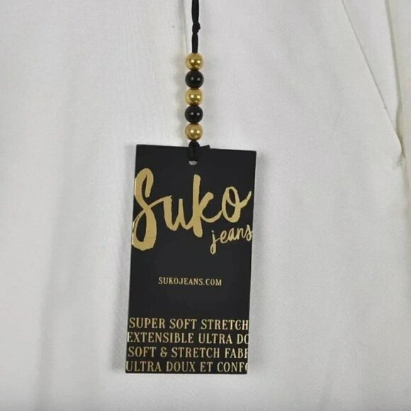 NWT Suko Jeans White Pull On Jogger Pants Elastic Band Waist Size 8 - Picture 3 of 12